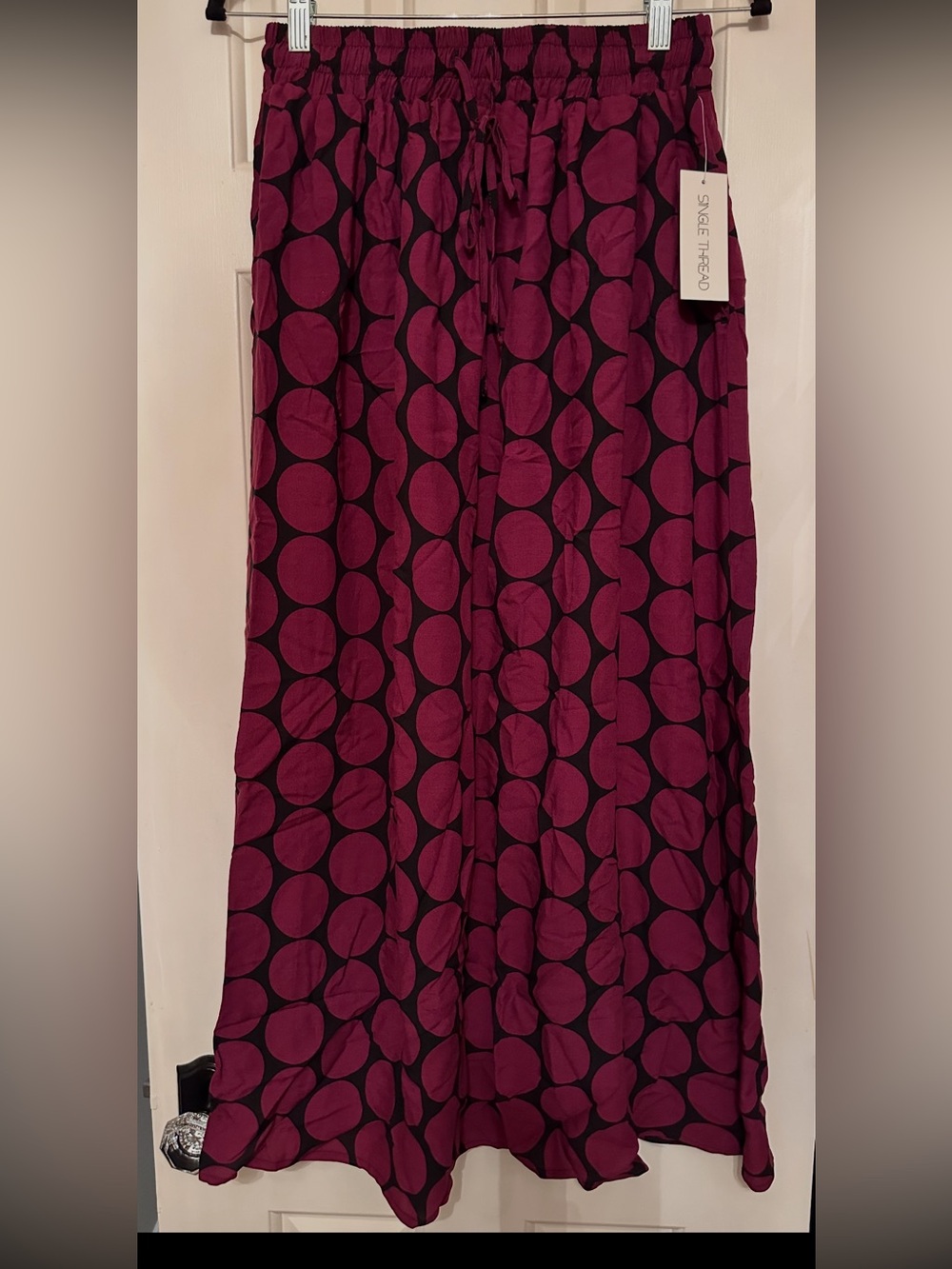 NWT Women's Magenta Dot Maxi Skirt.